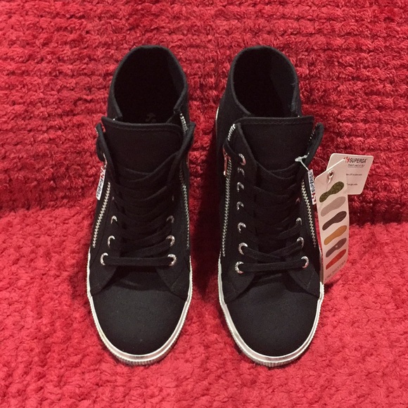 ❤️ SUPERGA ❤️ RARE COLLECTION LUXURY CANVAS UNISEX SUPER CUTE HIGH TOP SNEAKERS